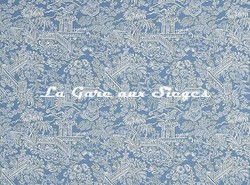Tissu Pierre Frey - Les Pagodes - rf: F3479.002 Bleu ( verso )