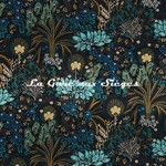Tissu Casamance - Opium - rf: 4997.0467 Marine/Jaune d&#039;or