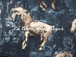 Tissu Donghia - Horses - rf: 10357.002 Blue ( dtail )
