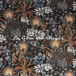 Tissu Casamance - Opium - rf: 4997.0152 Fauve/Bleu Deauville