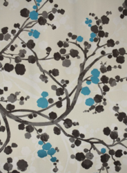 Tissu Blinac - Nara - rf: 1355.05 Turquoise fond blanc