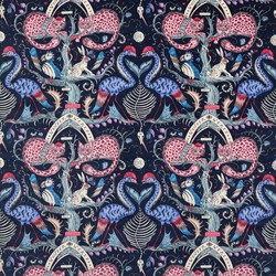 Tissu Clarke & Clarke - Wonder World Velvet - rf: F1764/01 Berry