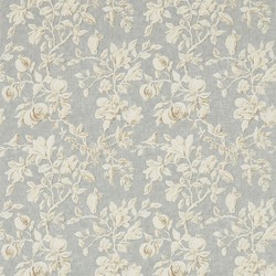 Tissu Sanderson - Magnolia & Pomegranate - rf: 225505 Grey Blue/Parchment