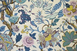 Tissu Casal - Madurai - rf: 30412.7214 Bleu/Parme ( dtail )