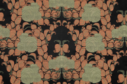 Tissu Tassinari & Ch�tel - Les Roses - r�f: 1580.02 Noir ( d�tail )