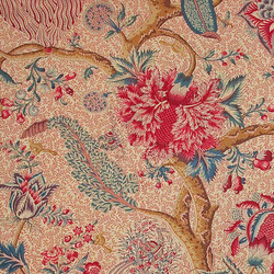 Tissu Braqueni - Le gand Corail - rf: B080A.002 Rouge/Fond Bis