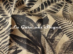 Tissu Casamance - Kristen Garden - rf: 4747.0258 Noir ( dtail )