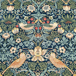 Tissu Morris &amp; Co - Strawberry Thief Velvet - rf: 236932 Indigo/Thyme