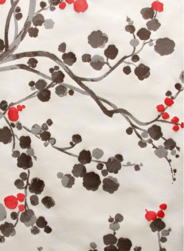 Tissu Blinac - Nara - rf: 1355.01 Rouge fond blanc