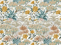 Tissu Casamance - Cit des Roses - rf: 4714.0218 Ocre/Bois de Rose