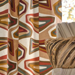Tissu Casamance - West Dream - rf: 4378.0356 Orange brle/Ocre