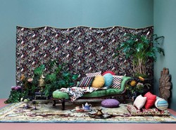 Tissu Braqueni - Jardin d'hiver - rf: B7596.001 Multicolore