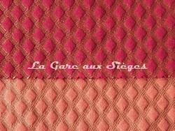 Tissu Lelivre - Quadrille - Coloris: 03 Rubis & 02 Tomette
