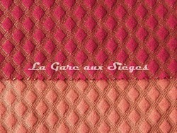 Tissu Lelivre - Quadrille - Coloris: 03 Rubis & 02 Tomette