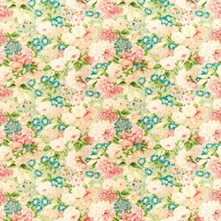 Tissu Sanderson - Rose and Peony - rf: 226860 Sage/Coral
