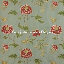 Tissu Colefax & Fowler - Oriental Poppy - rf: F3302.03 Aqua