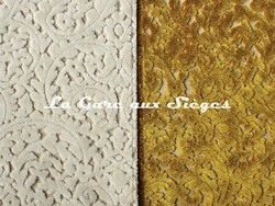 Tissu Casamance - Architecte - Coloris: Blanc et Jaune moutarde ( dtail )