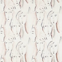Tissu Zoffany - Les Dames - rf: 322674 Rose Quartz/Ink