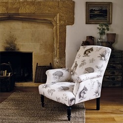 Tissu Sanderson - Squirrel & Hedgehog - rf: 225523 Walnut/Linen