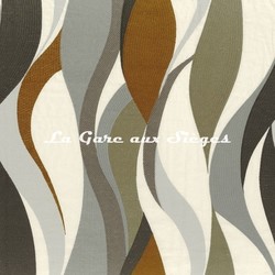 Tissu Casamance - Ritournelle - rf: 4826.0154 Camel/Anthracite
