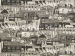 Tissu Pierre Frey - Toits de Paris - rf: F2811.001 Noir et Blanc