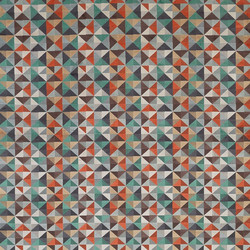 Tissu Osborne & Little - Velatura - rf: F7183.02 Coral/Aqua/Steel