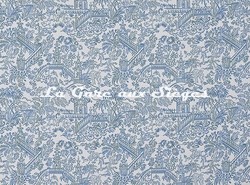 Tissu Pierre Frey - Les Pagodes - rf: F3479.002 Bleu ( recto )