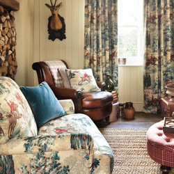 Tissu Sanderson - Tally Ho - rf: 224339 Teal/Ruby