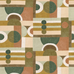 Tissu Casamance - Paro - rf: 1095.0244 Olive/Terracotta