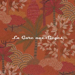 Tissu Casamance - Voyage imaginaire - rf: 4972.0237 Tangerine/Fushia