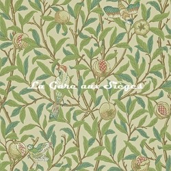 Papier peint William Morris - Bird & Pomegranate - rf: 212539 Bayleaf/Cream