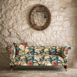 Tissu Sanderson - Dahlia & Rosehip Velvets - rf: 526533 Teal/Russet
