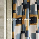 Tissu Lelivre - Abstract - rf: 4033.03 Or Bleu