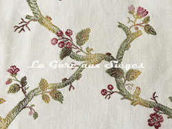 Tissu Chane Ducrocq - Eugnie - rf: 3059.6738 Rose/Vert ( dtail )