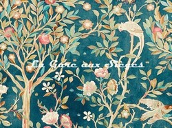 Tissu William Morris - Melsetter - rf: 226601 Indigo ( dtail )