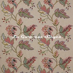 Tissu Colefax & Fowler - Kalmar - rf: F4324.02 Tomato/Green