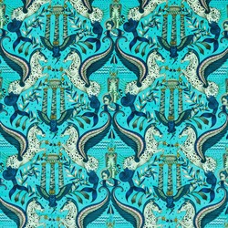 Tissu Clarke & Clarke - Odyssey Mythos Velvet - rf: F1753/01 Peacock