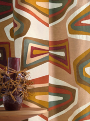 Tissu Casamance - West Dream - rf: 4378.0356 Orange brle/Ocre