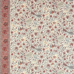 Tissu Zoffany - Mughal Menagerie - rf: 322780 Indigo/Madder