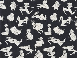 Tissu Pierre Frey - La Dance - rf: F2984.001 Noir & Blanc