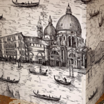 Tissu Fadini Borghi - Canalasso - rf: I6634.001 Inchiostro