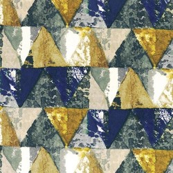 Tissu Casamance - Private - rf: 3822.0371 Bleu/Jaune or