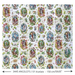 Tissu Jean Paul Gaultier - Angelots - rf: 3445.01 Ecarlate