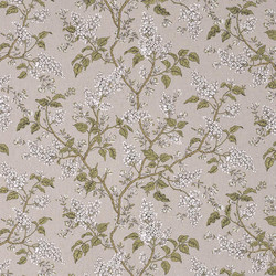 Tissu Braqueni - Les Lilas Lin - rf: B7677.001 Blanc