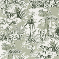 Tissu Camengo - Passaro - rf: 2492.0296 Vert de gris
