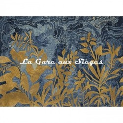 Papier peint Casamance - Fleur de Lune - rf: 7565.1934 Marine/Dor