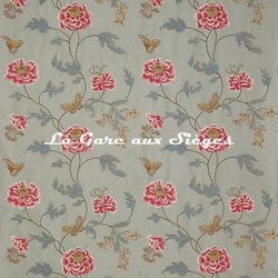 Tissu Colefax & Fowler - Oriental Poppy - rf: F3302.04 Silver