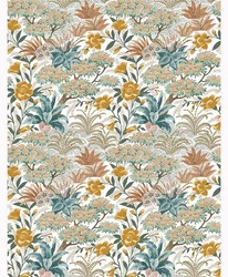 Tissu Casamance - Cit des Roses - rf: 4714.0218 Ocre/Bois de Rose