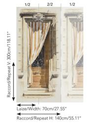 Papier peint Pierre Frey - Les Portes de l't (les 2 ls de 70 cm x 300 cm)