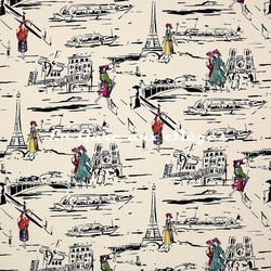 Tissu Manuel Canovas - La Parisienne - rf: 04911.01 Noir et Blanc